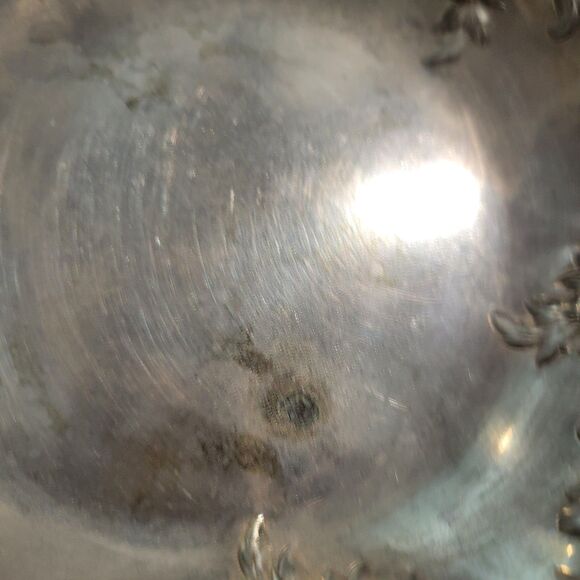 Antique WM Rogers Silver Co. Ornate Small Pedestal Bowl Silver Plated Heavy READ - Picture 9 of 16